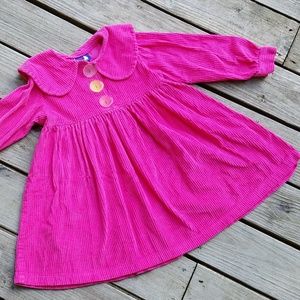Pink Flap Happy Corduroy Dress